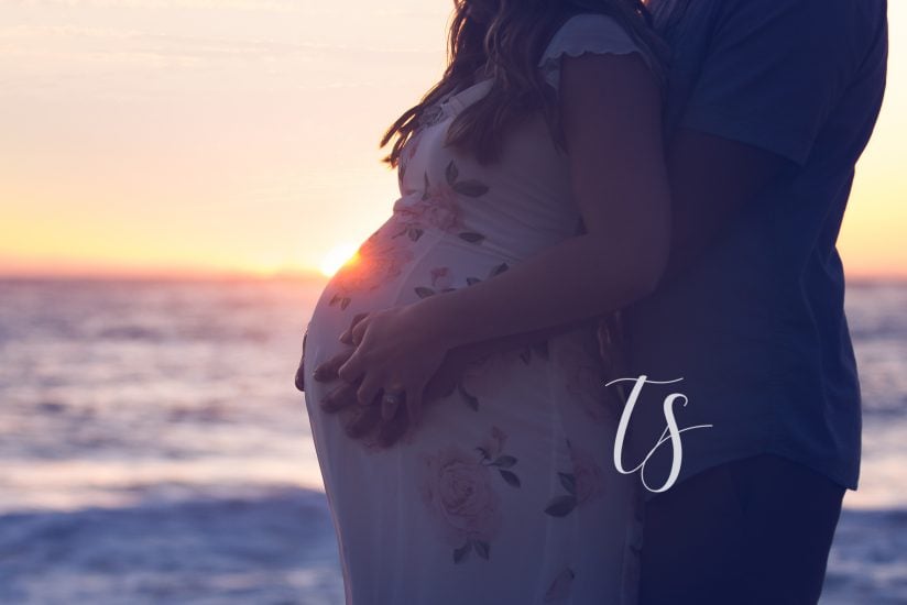 Sunset pregnancy photography