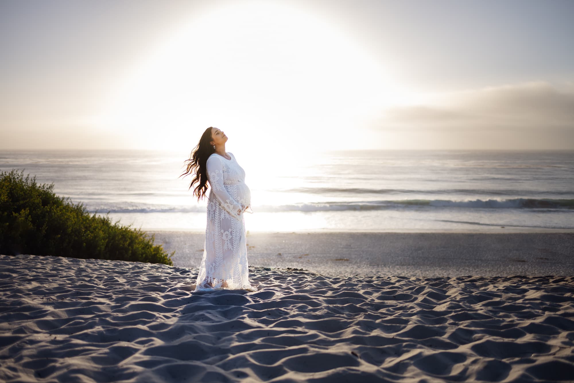 pregnant woman in Carmel beach