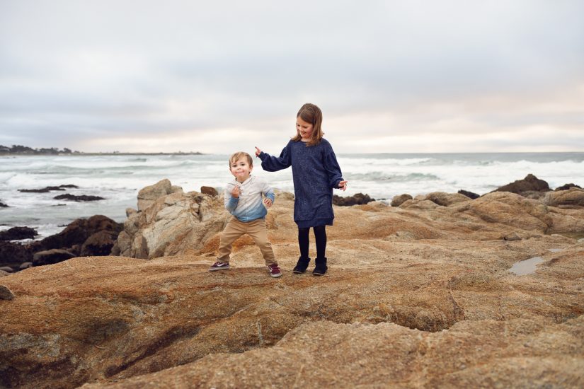 brother and sister in Asilomar Pacific Grove